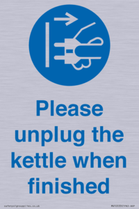 Please unplug the kettle when finished